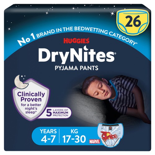 Huggies Drynites Pyjama Pants Age 4-7 Boy Mega 