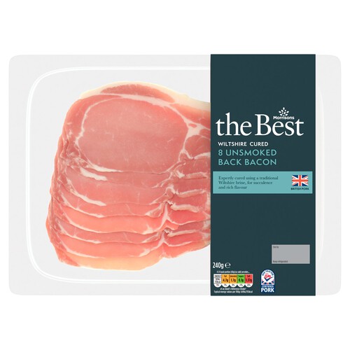 Morrisons The Best Wiltshire Cure 8 Unsmoked Back Bacon 