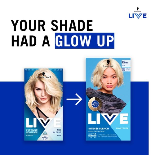 LIVE Intense Bleach Permanent Hair Dye 008 Max Blonde