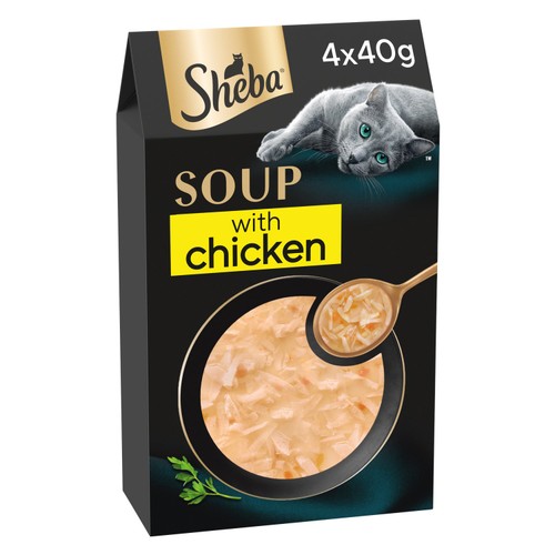 Sheba Classics Soup Adult Wet Cat Food Pouches with Chicken Fillets