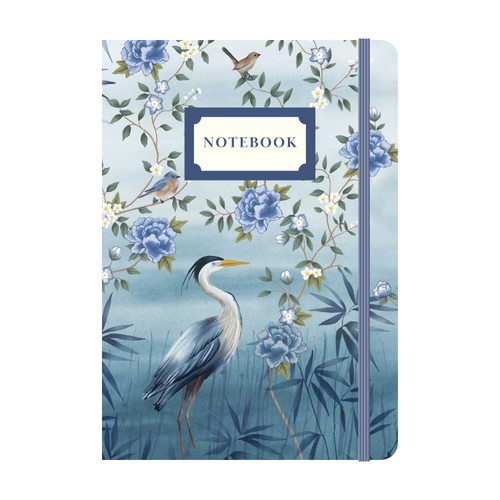 Morrisons heron print a5 notebook