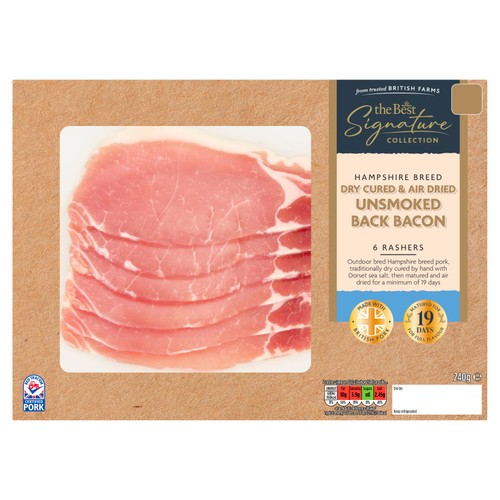 Morrisons The Best Signature Dry Cured Air Dried Unsmoked Back Bacon 240g