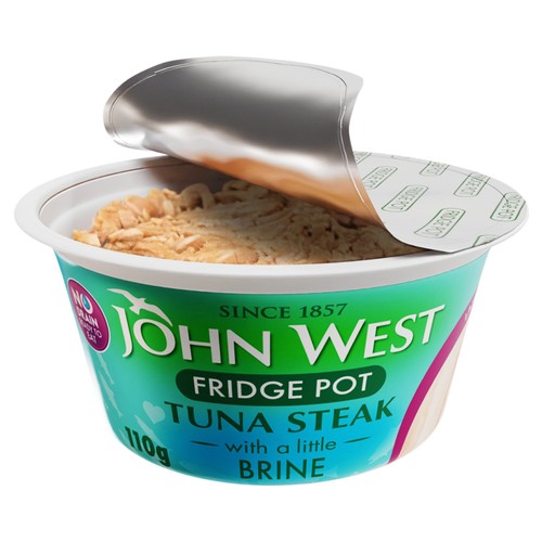 John West No Drain Fridge Pot Tuna Steak with a Little Brine 3x110g