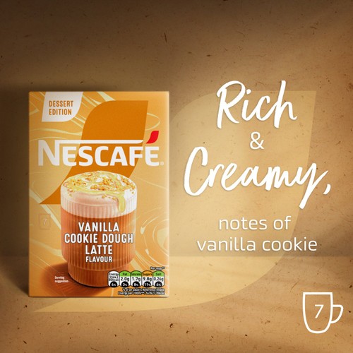 Nescafe Vanilla Cookie Dough Latte Coffee  7x133g Sachets