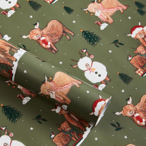 Morrisons Green Highland Cow Wrap 4M