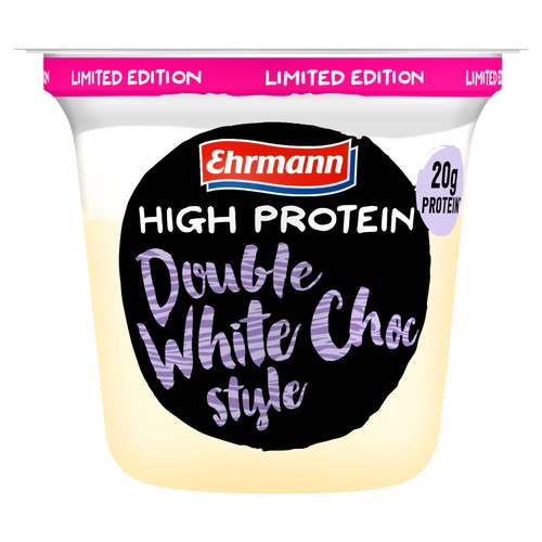 Ehrmann High Protein Pudding & Topping Double White Choc Style 200g