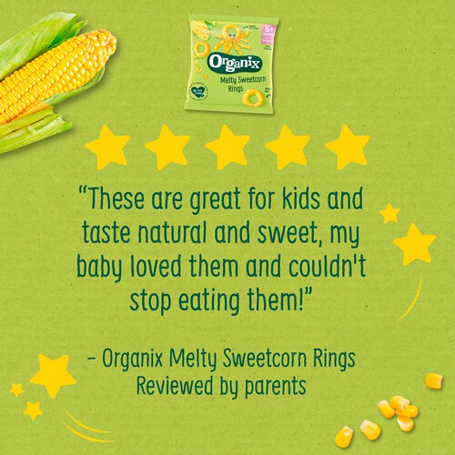 Organix Melty Sweetcorn Rings Organic Baby Finger Food Snack