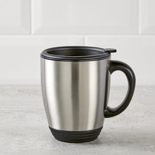 Morrisons Stainless Steel Desk Mug With Handle 440ml