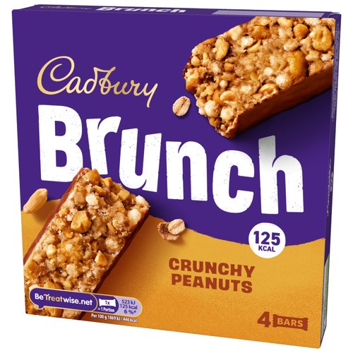 Cadbury Brunch Peanut Cereal Bars 4x28g