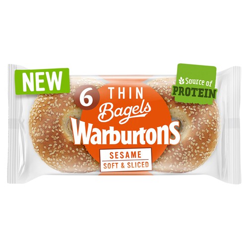 Warburtons 6 Sesame Thin Bagels