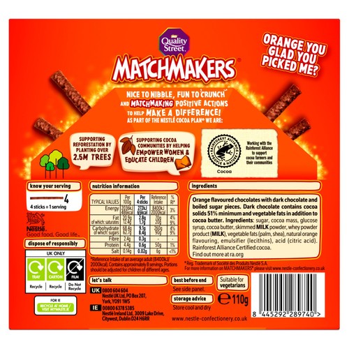 Quality Street Matchmakers Orange 110G