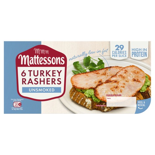 Mattessons Unsmoked Turkey Bacon Rashers