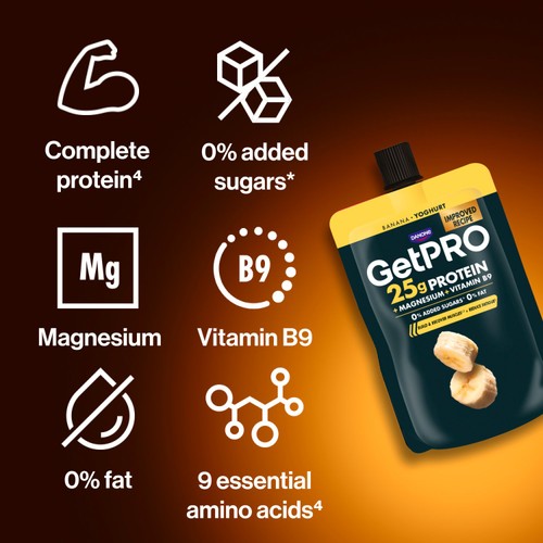 Getpro Banana 25g High Protein Yoghurt Pouch