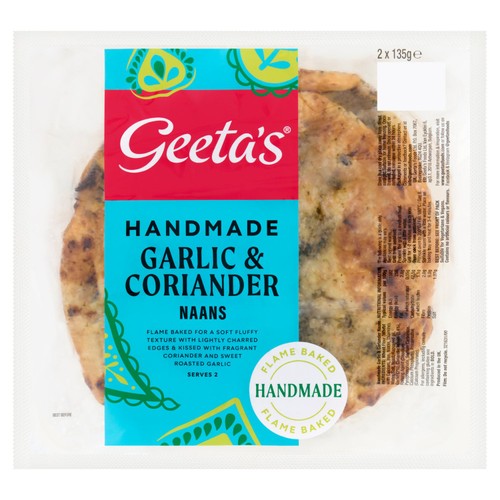 Geetas Garlic & Corriander Naan Bread 270G
