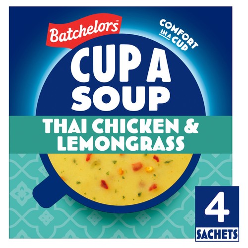 Batchelors Cup a Soup Thai Chicken & Lemongrass 4 Instant Soup Sachets 88g