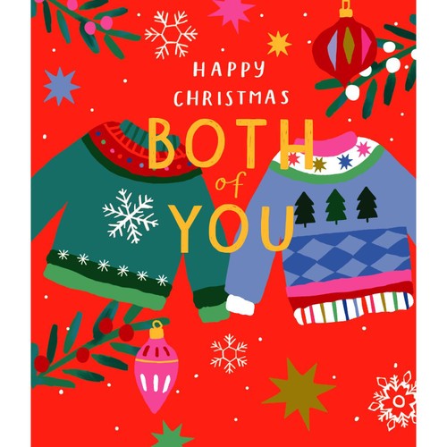 Happy Christmas Both Of You Christmas Jumper Card