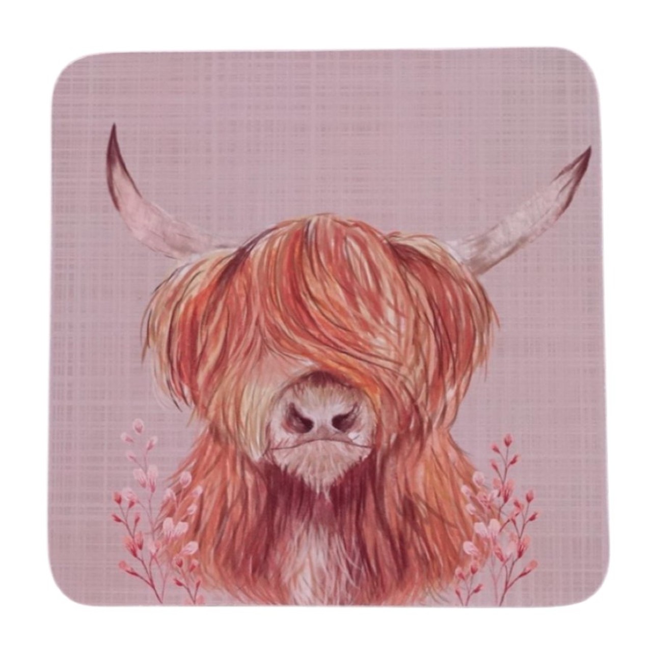 Nutmeg Home Highland Cow Cork Back Coaster