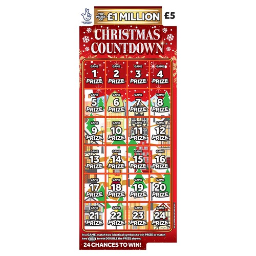 National Lottery Christmas Countdown Scratch Card