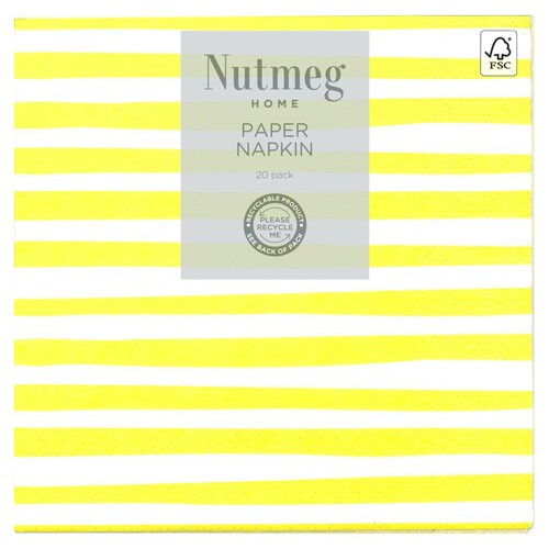 Nutmeg Home Yellow Stripe Napkins