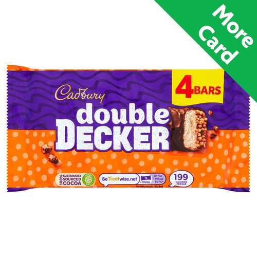 Cadbury Double Decker Chocolate Bar 4 Pack Multipack