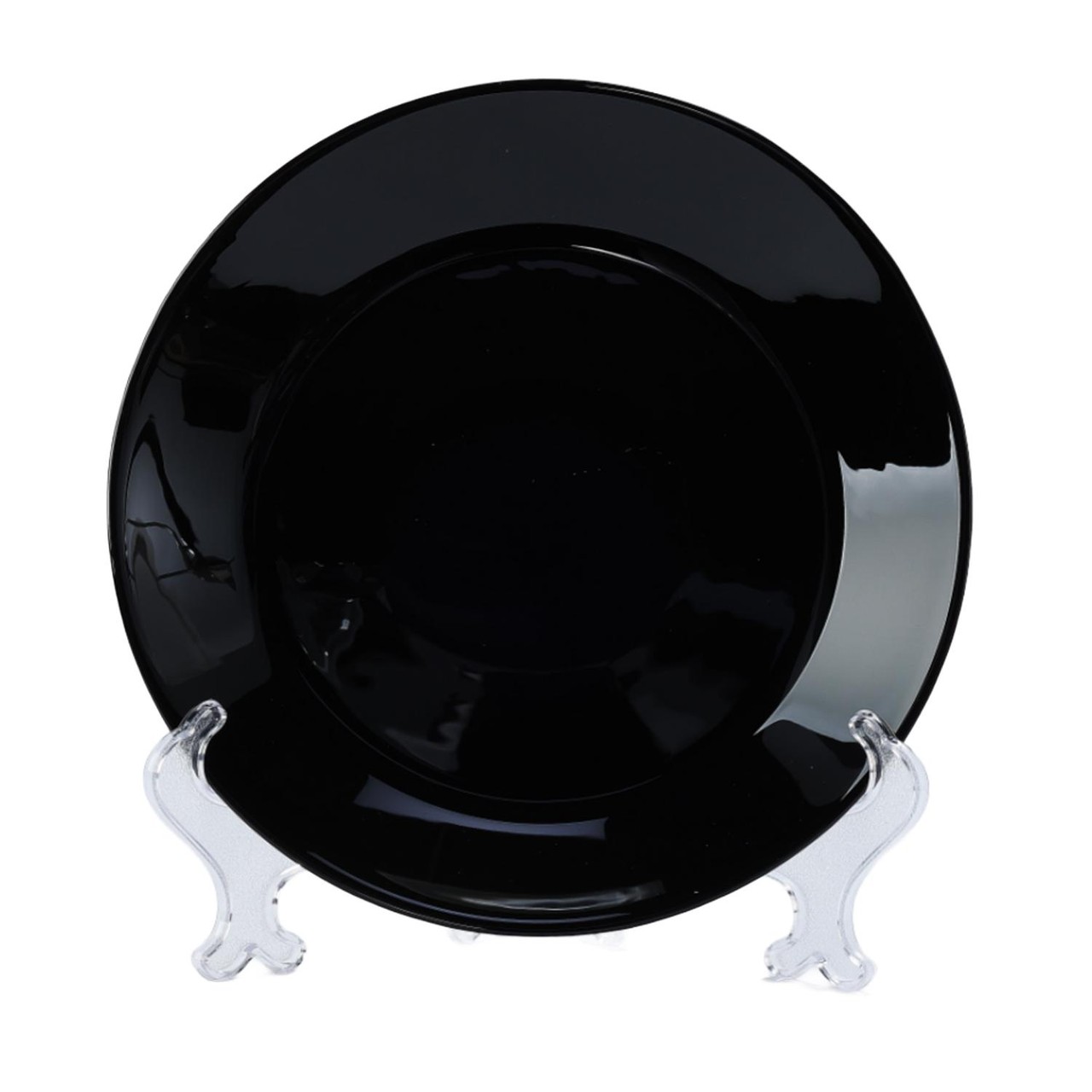 Nutmeg Home Essentials Black Glass Dinner Plate