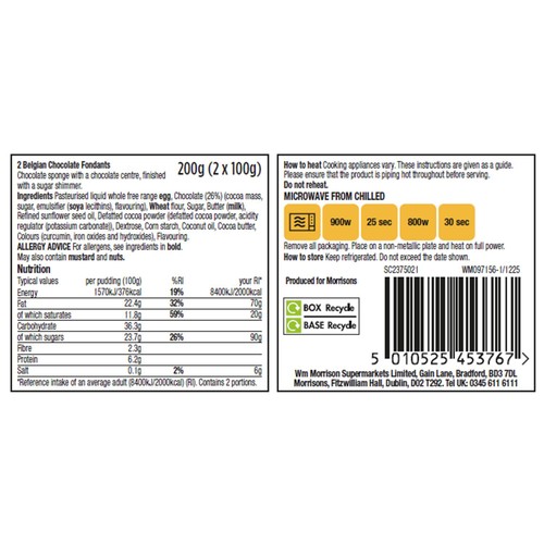Morrisons The Best Melt In The Middle Chocolate Puddings 200g