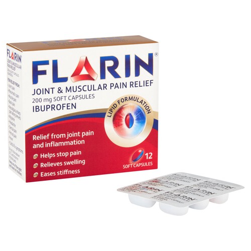 Flarin Joint & Muscular Pain Relief 200Mg Ibuprofen Soft Capsules