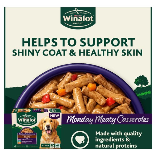 Winalot Monday Meaty Casseroles In Gravy Dog Food 12 X 85G