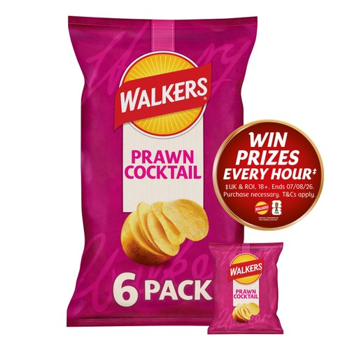 Walkers Prawn Cocktail Multipack Crisps 6x25g