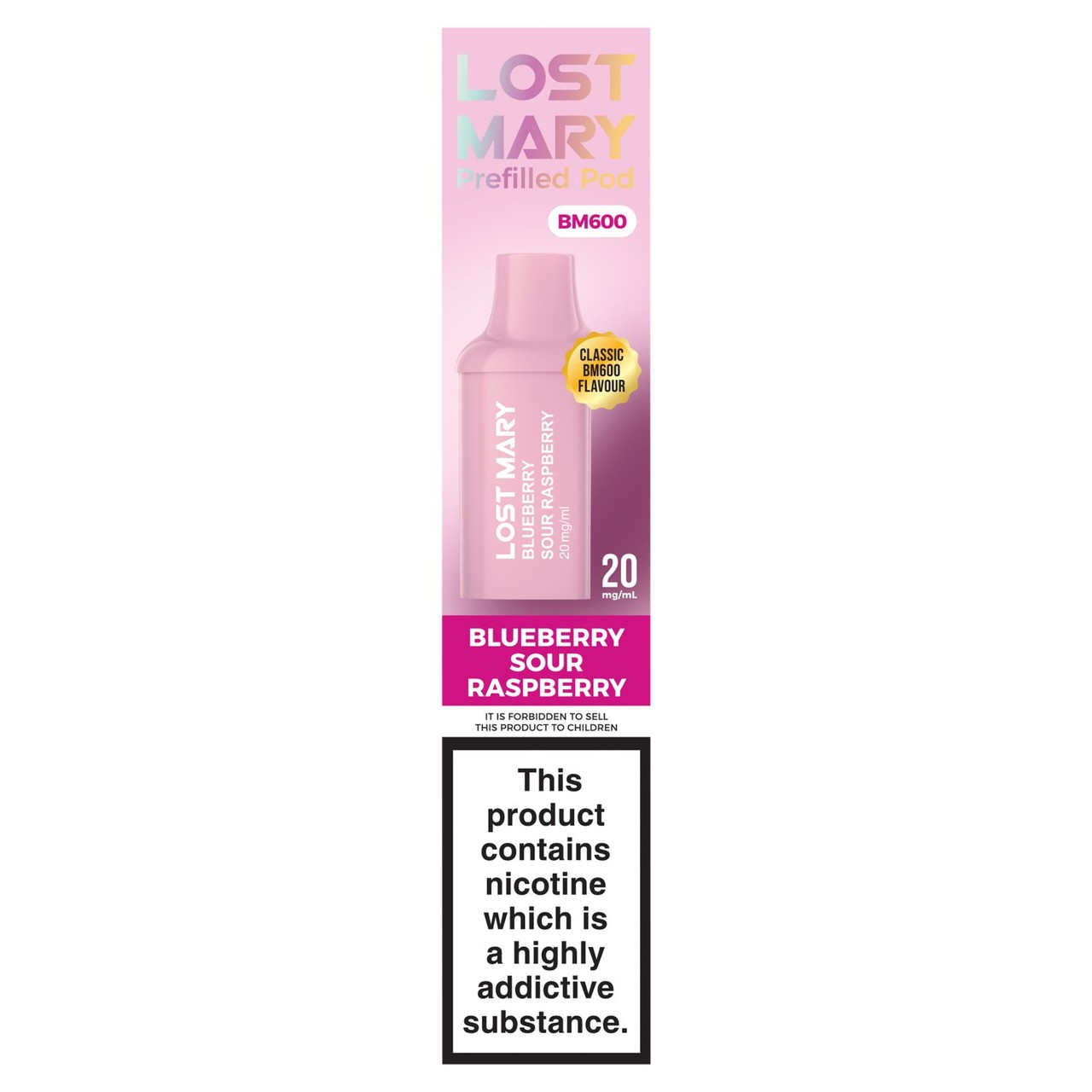 Lost Mary BM600 Prefilled Pod X2 Blueberry Sour Raspberry