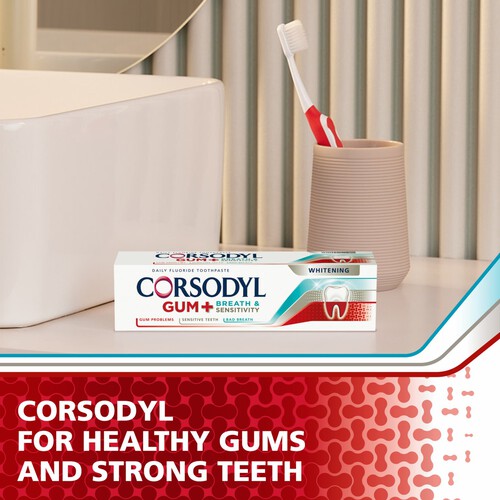 Corsodyl Gum + Breath & Sensitivity Whitening Sensitive Toothpaste