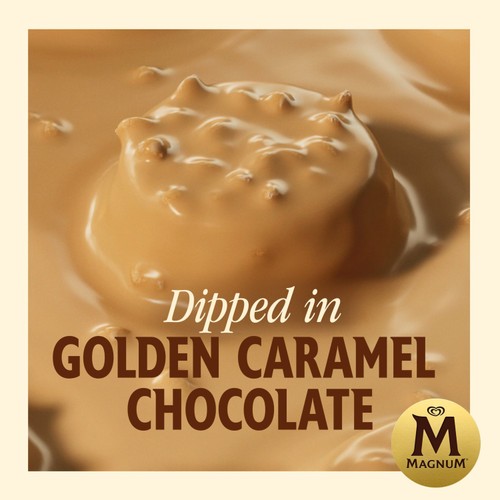Magnum Bonbon Gold Caramel Billionaire Ice Cream Frozen Snack   12 pack