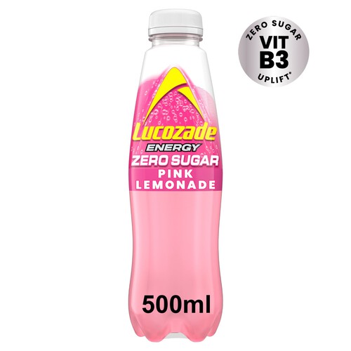 Lucozade Zero Sugar Drink Pink Lemonade