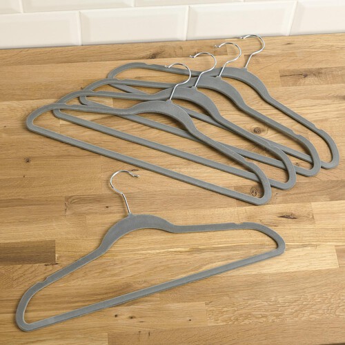 Morrisons Flocked Coat Hangers 5Pk