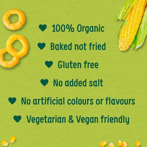 Organix Melty Sweetcorn Rings Organic Baby Finger Food Snack