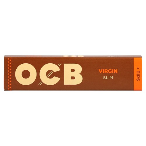 OCB virgin unbleached slim papers filters