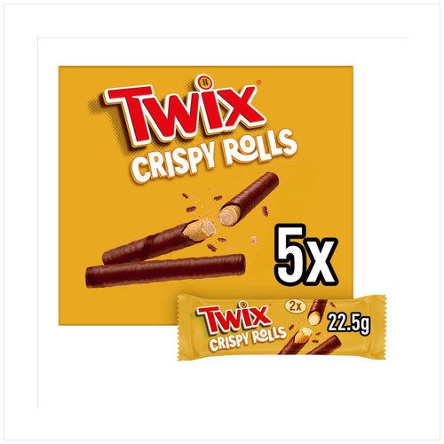 Twix Milk Chocolate Crispy Rolls Snack Bar Multipack 5 x 22.5g Bars