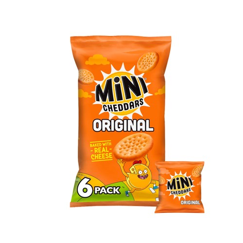 Jacob's Mini Cheddars Original Multipack Baked Snacks Multipack 6 x 23g