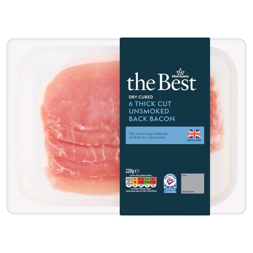 Morrisons The Best Thick Cut Dry Cured Unsmoked Back Bacon