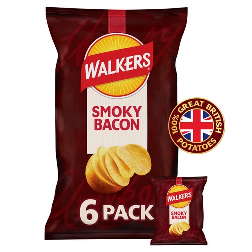 Walkers Crisps Smoky Bacon 6x25g