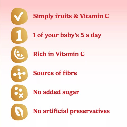 Cow&Gate Fruit Pouch Banana,Apple,Strawberry & Kiwi Baby Food 6+Months