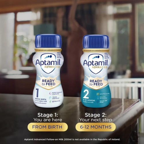 Aptamil Advanced 1 First Baby Milk Formula Liquid Ready to Feed from Birth