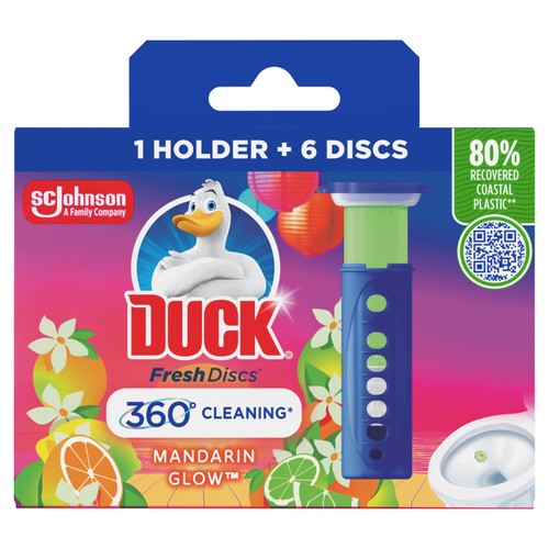 Duck Toilet Fresh Disc Cleaner Holder Refill Mandarin Glow