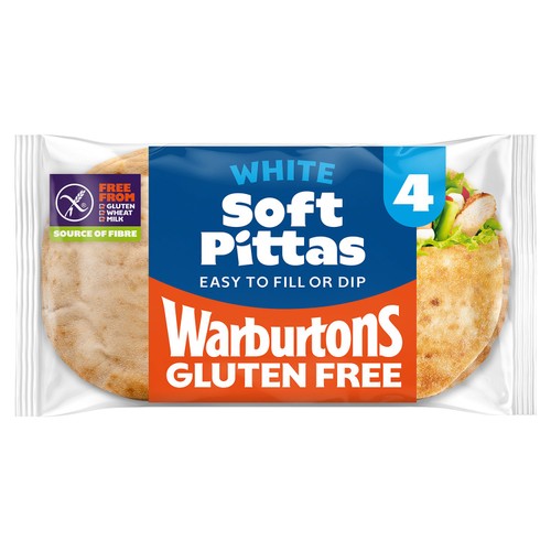 Warburtons Gluten Free Soft White Pittas