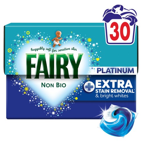 Fairy Platinum Non-Bio Pods Washing Liquid Capsules 30 Washes