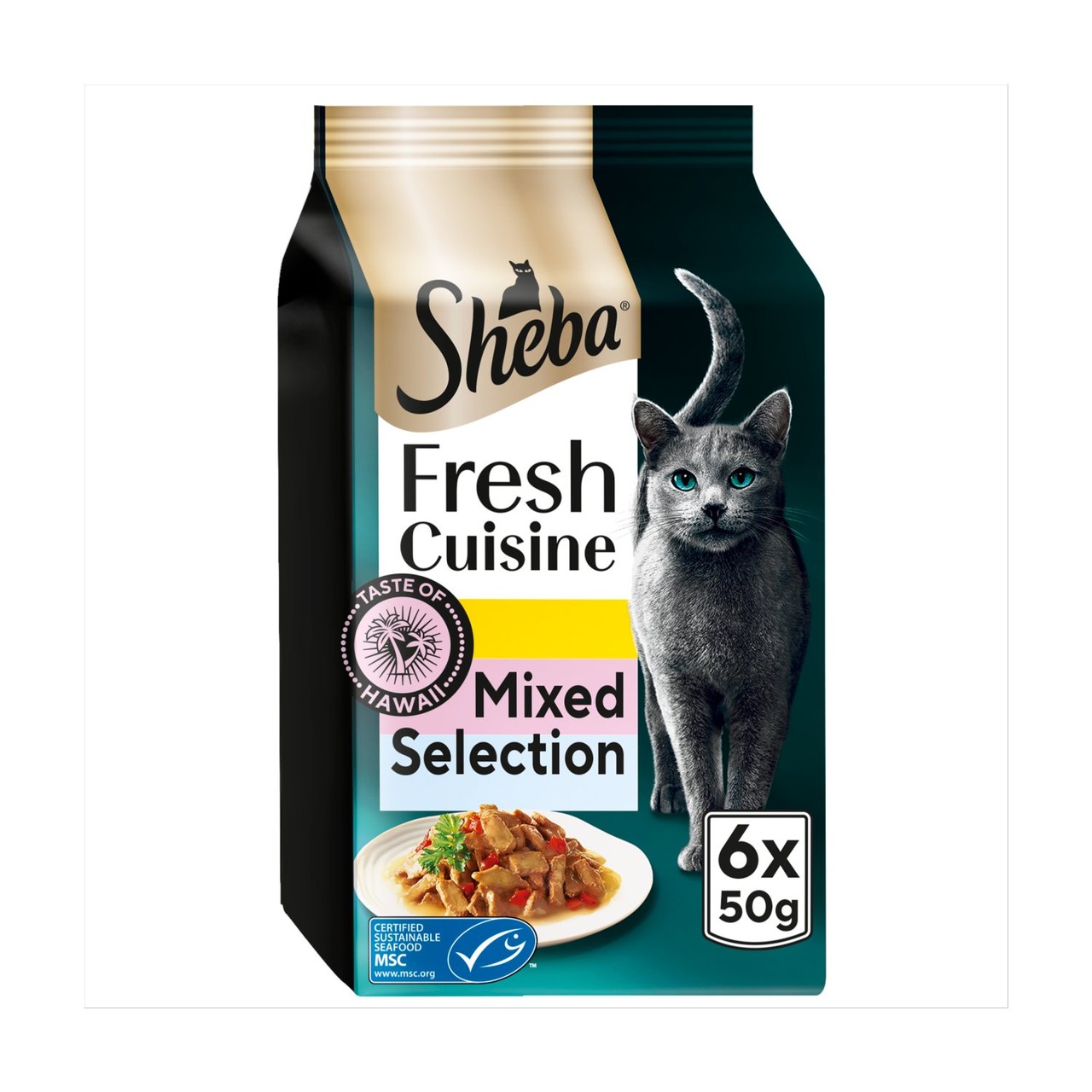 Sheba Fresh Cuisine Pouches Taste Of Hawaii 6x50g