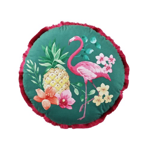 Nutmeg Home Round Tropical Hot House Cushion 40 X 40Cm