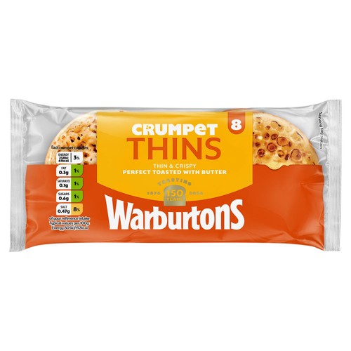 Warburtons Crumpet Thins 8 Pack