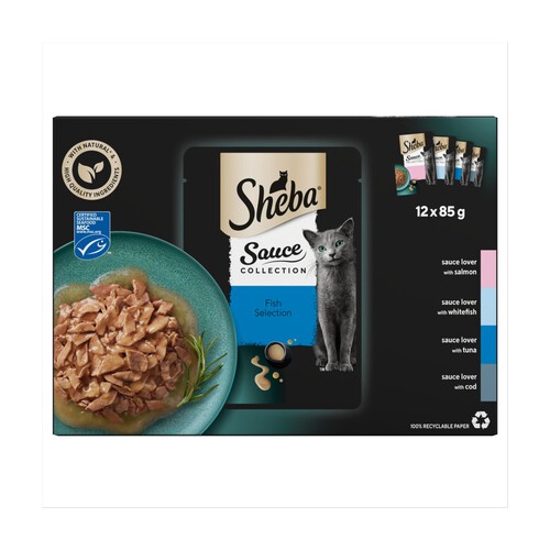 Sheba Sauce Collection Cat Pouches Fish Selection In Gravy 