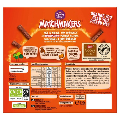 Quality Street Matchmakers Zingy Orange Chocolate Box 